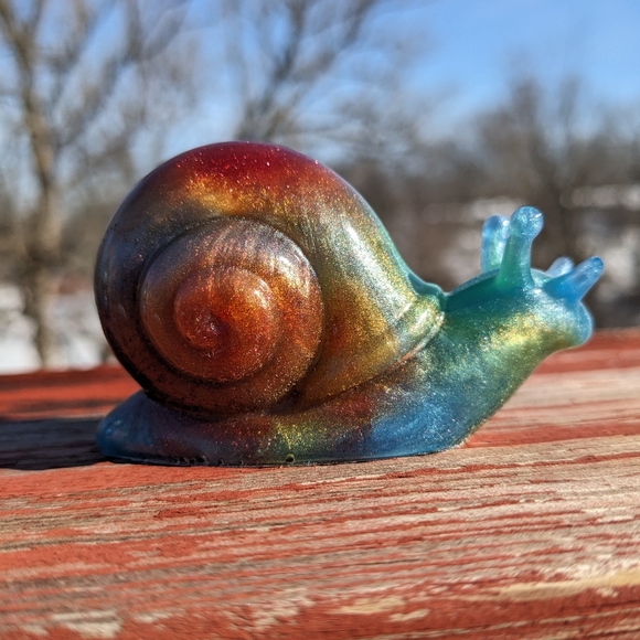 Plant Decor Colorful Snail Mushroom Plant Decor Handmade Resin Art Cute - Picture 3 of 8